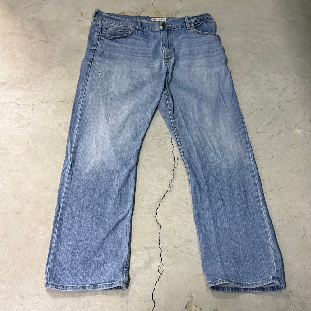 Wrangler Straight Fit Jeans Size 36 Light Wash Mens Denim